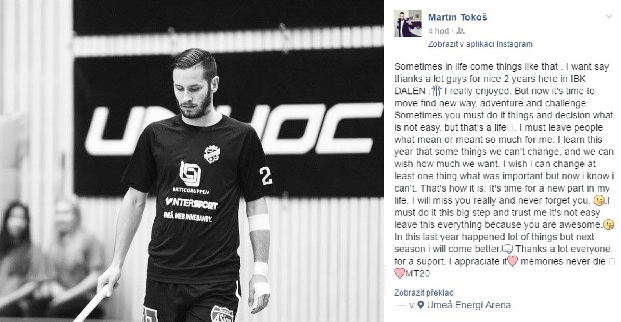 Martin Tokoš a jeho vzkaz na rozloučenou. Foto: facebook