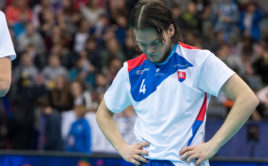 Nejproduktivnější hráč šampionátu Michal Dudovič byl po zápase s Lotyšskem pochopitelně zklamaný. Foto: Flickr IFF