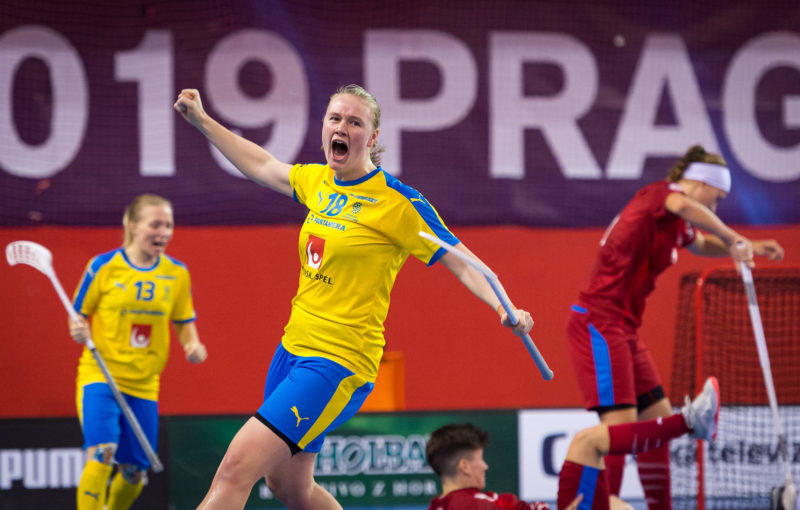 Švédsko slaví těsnou výhru nad Českem. Foto: Martin Flousek, Český florbal