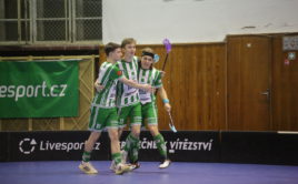 Trio Filip Forman, Jakub Buršík a Matěj Pěnička v uplynulém týdnu řádilo. Foto: TJ Sokol Královské Vinohrady, Český florbal