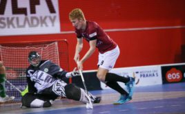 Jakub Kolstrunk nasázel do sítě Bohemians tři góly. Foto: ACEMA Sparta Praha, Český florbal