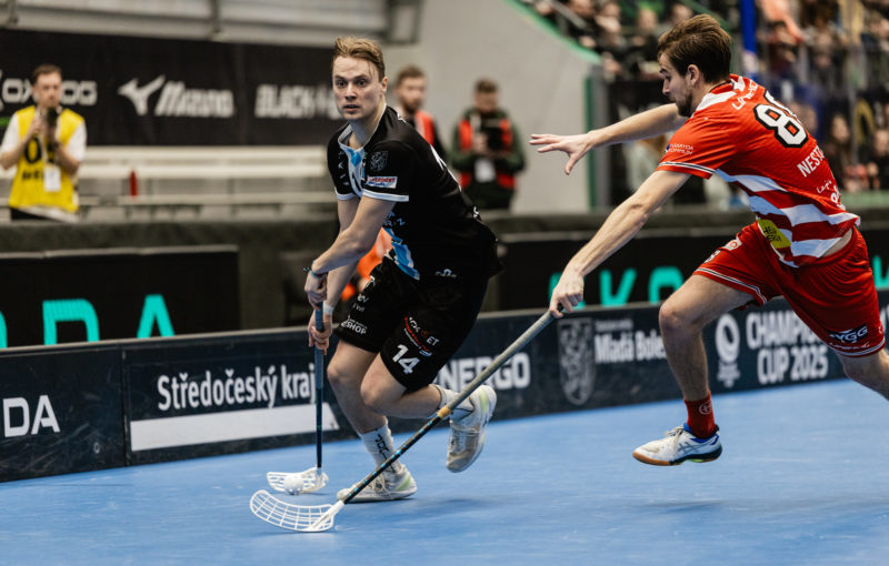 Joakim Lund ve finále Poháru mistrů 2025. Foto: Jan Vlach, Florbal Mladá Boleslav