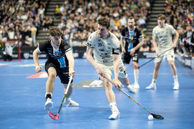 Marek Beneš vstřelil v superfinále 2025 jeden gól, Tatran však tentokrát na Boleslav nestačil. Foto: Jiří Uchytil, Český florbal