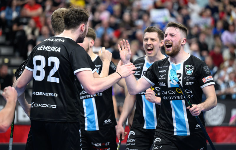 Adam Delong vstřelil v superfinále důležitý gól na 3:2. Foto: Martin Flousek, Český florbal