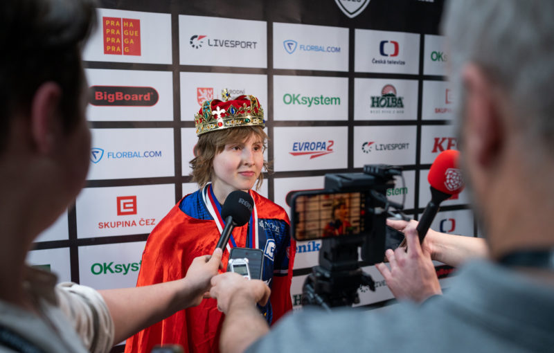 Nela Sikorová po BigBoard Superfinále florbalu 2025. Foto: Václav Mikulík, Český florbal