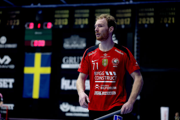 Ondřej Němeček během letošního play off SSL. Foto: Per Wiklund, Svensk Innebandy