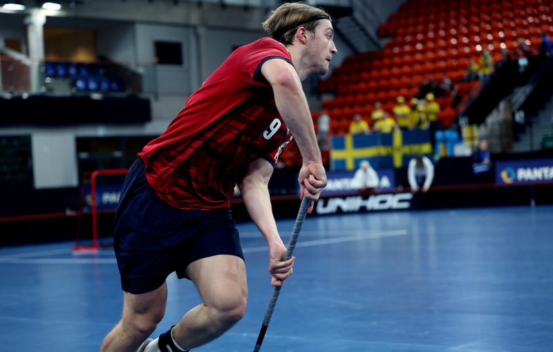 Filip Langer na turnaji EFT 2025. Foto: Per Wiklund, Svensk Innebandy