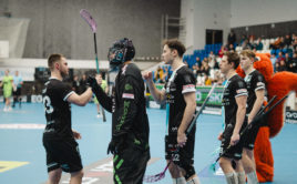 Hráči Boleslavi v zápase proti Vítkovicím. Foto: Florbal Mladá Boleslav